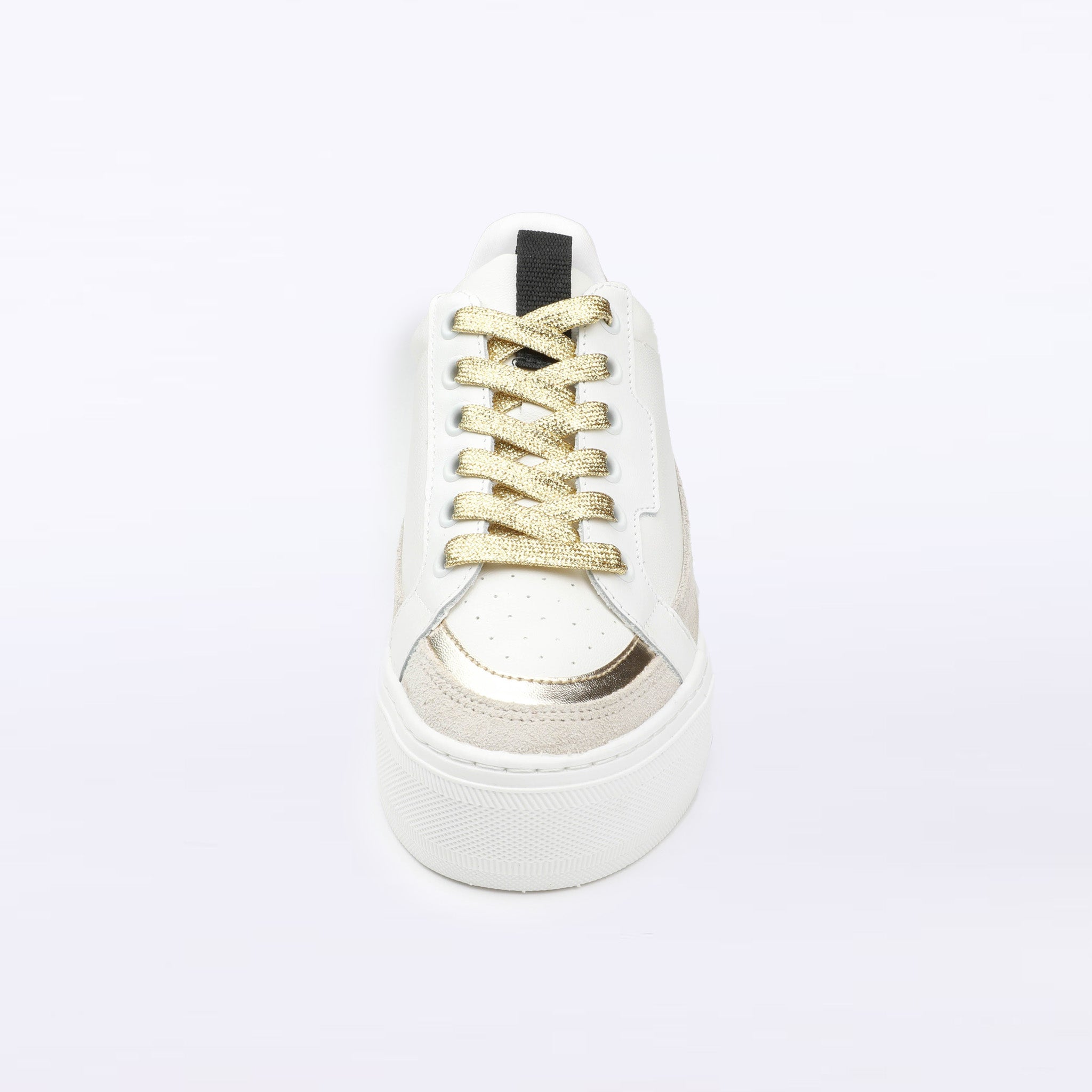 WINNING - White, Black, Gold, and Tan Sneaker - WITH GOLD LACES!