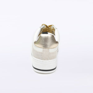 WINNING - White, Black, Gold, and Tan Sneaker - WITH GOLD LACES!